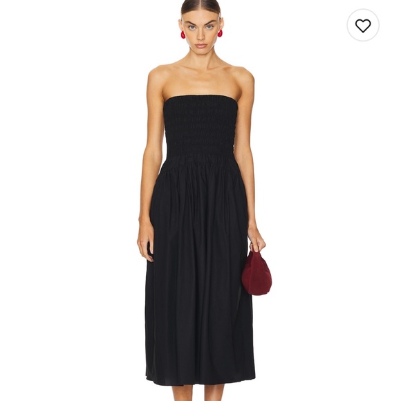 FAITHFULL THE BRAND Lida MIDI Dress in Black - Picture 2 of 5
